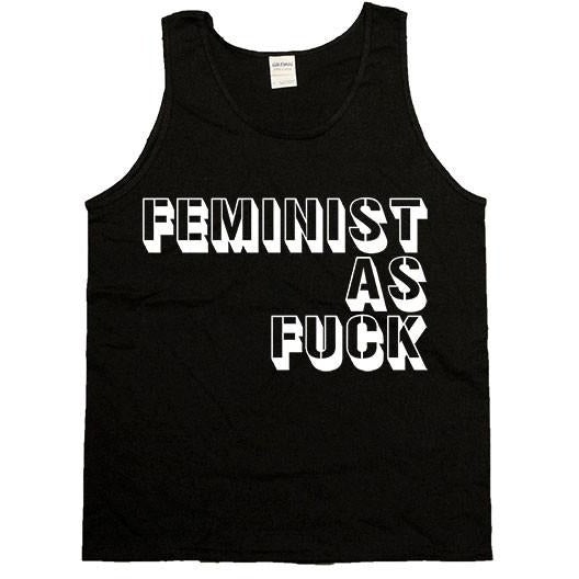 Feminist As Fuck Stencil -- Unisex Tanktop - Feminist Apparel - 2