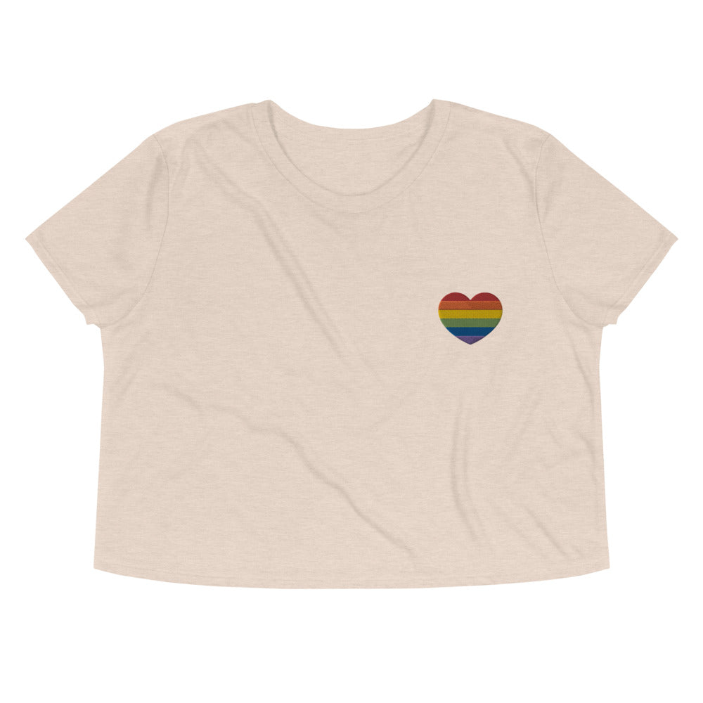 LGBTQIA+ Heart -- Embroidered Crop Top