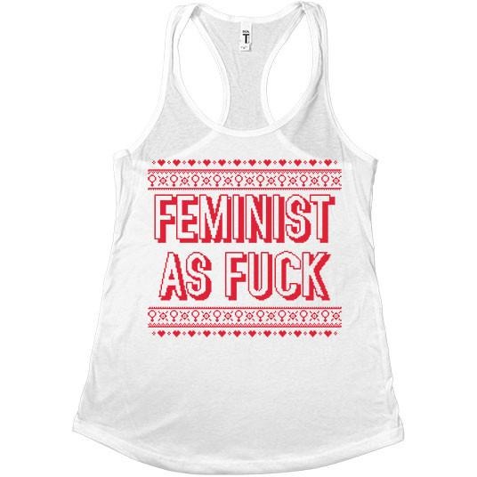 Feminist As Fuck Cross-Stitch -- Women's Tanktop - Feminist Apparel - 2