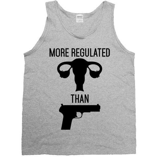 More Regulated Than Guns -- Unisex Tanktop - Feminist Apparel - 3