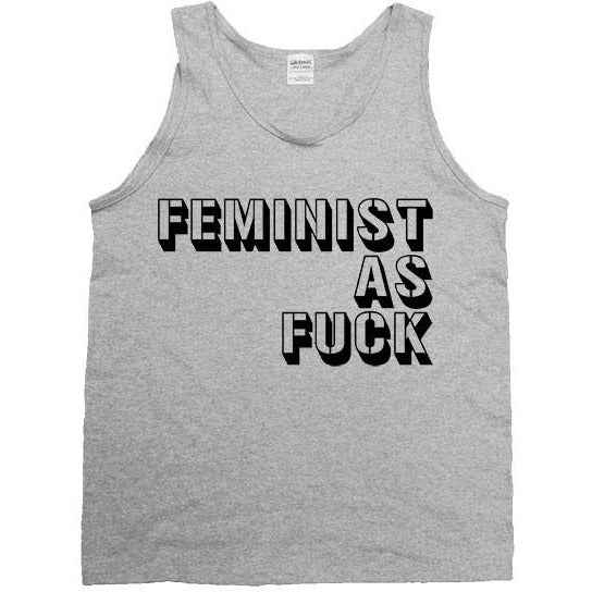 Feminist As Fuck Stencil -- Unisex Tanktop - Feminist Apparel - 3