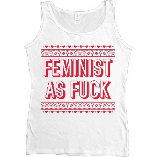 Feminist As Fuck Cross-Stitch -- Women's Tanktop - Feminist Apparel - 1