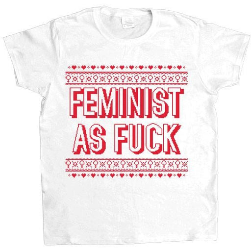 Feminist As Fuck Cross-Stitch -- Women's T-Shirt - Feminist Apparel - 1