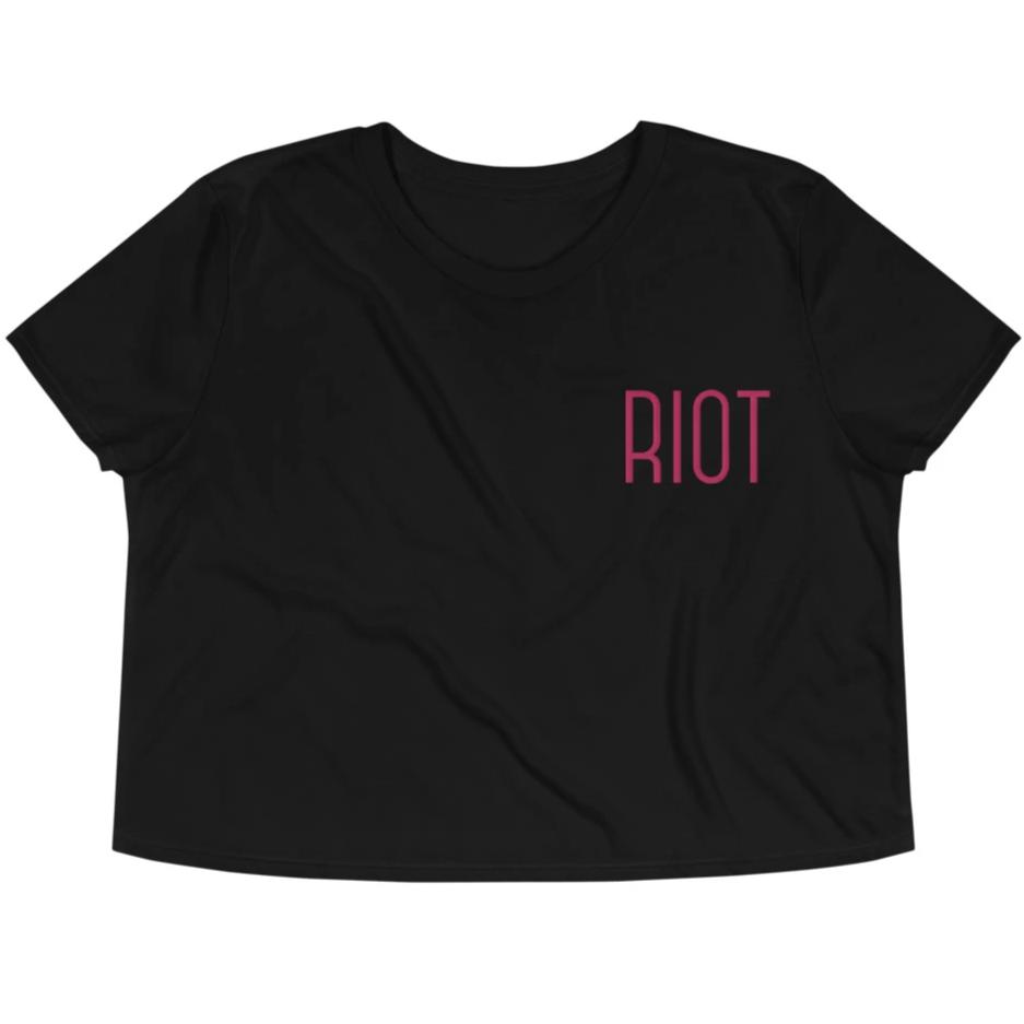 RIOT -- Embroidered Crop Top