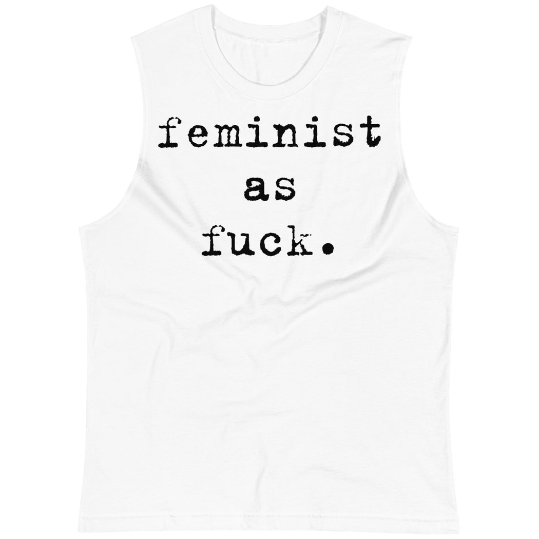 Feminist As Fuck Typewriter -- Unisex Tanktop