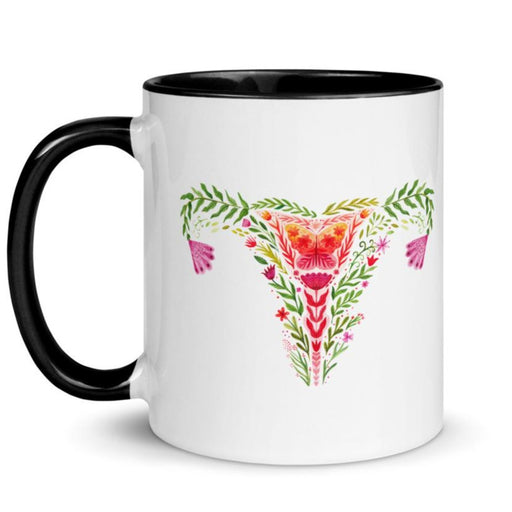 Uterus Watercolor Flowers -- Mug