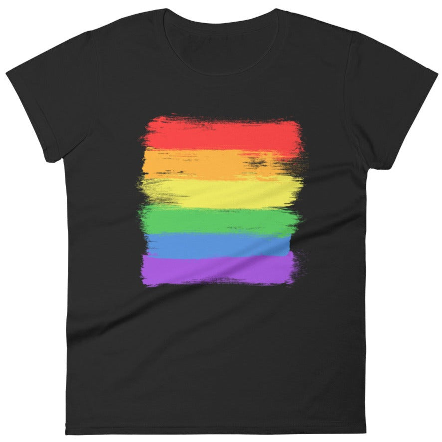 LGBTQIA+ Flag -- Women's T-Shirt — Feminist Apparel