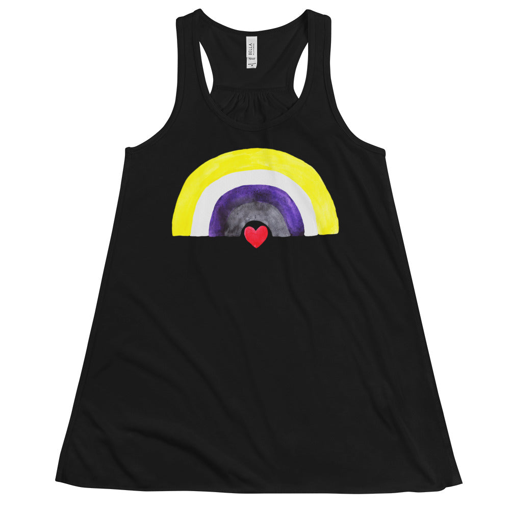 Non-Binary Rainbow Flag -- Fitted Tanktop
